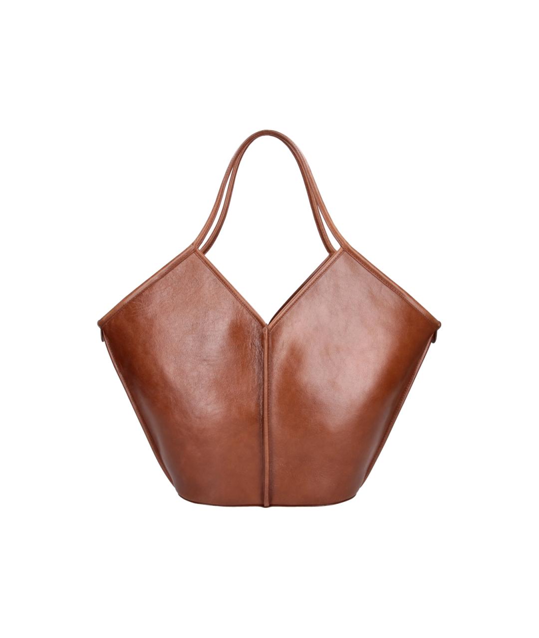 HEREU Коричневая кожаная сумка тоут, фото 3