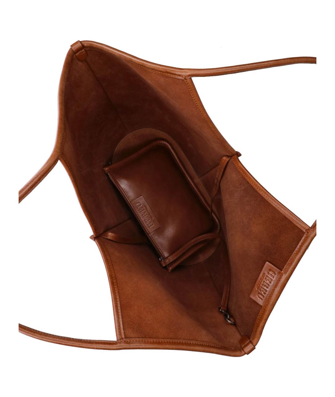 HEREU Коричневая кожаная сумка тоут, фото 4