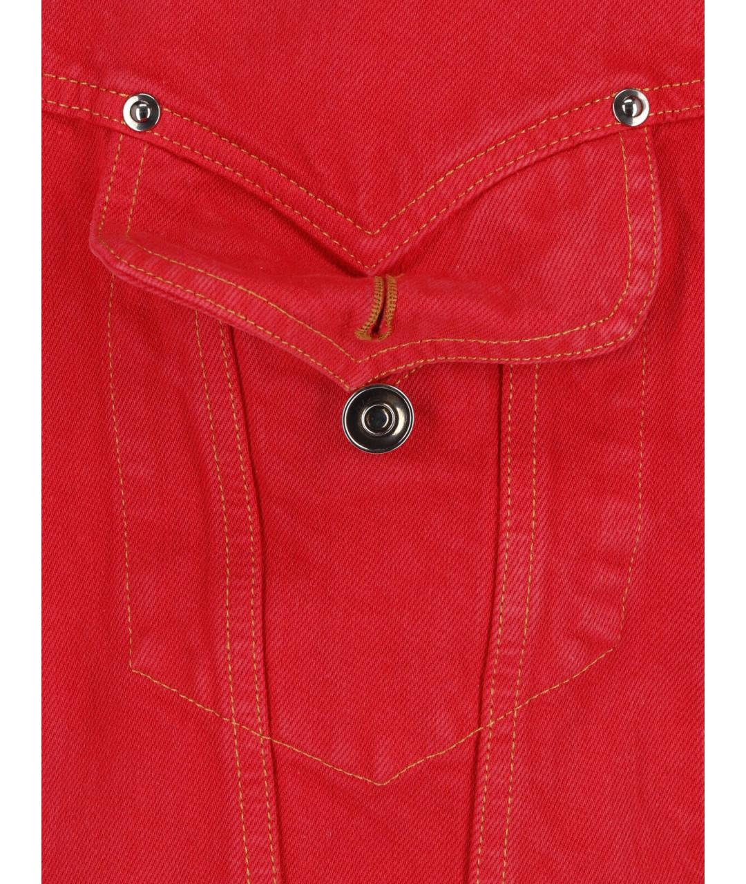 VERSACE Красная деним куртка, фото 4