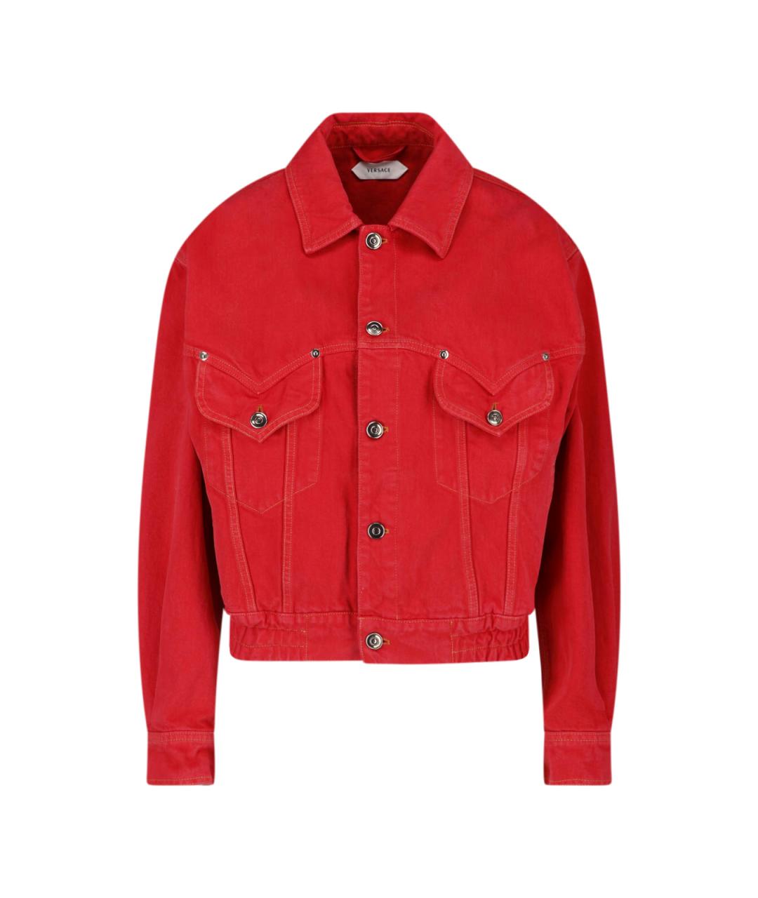VERSACE Красная деним куртка, фото 1