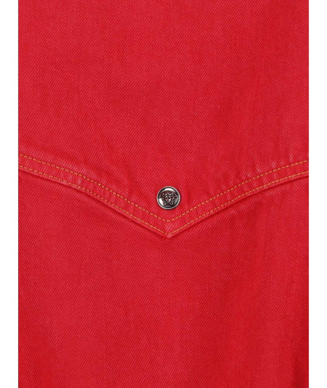 VERSACE Красная деним куртка, фото 3