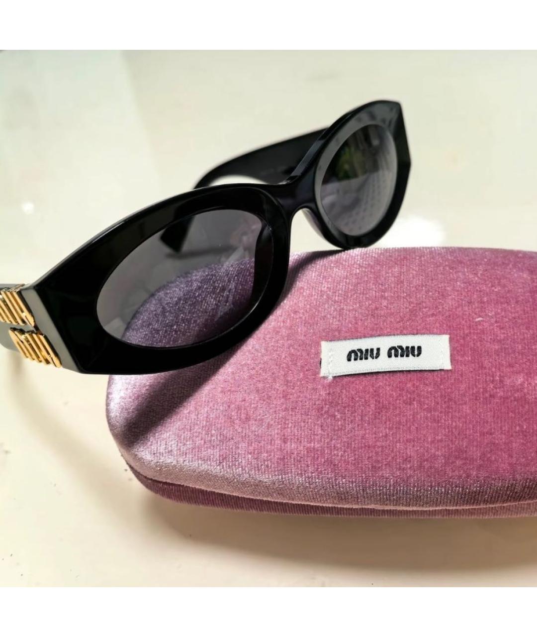 MIU MIU Черные пластиковые солнцезащитные очки, фото 6