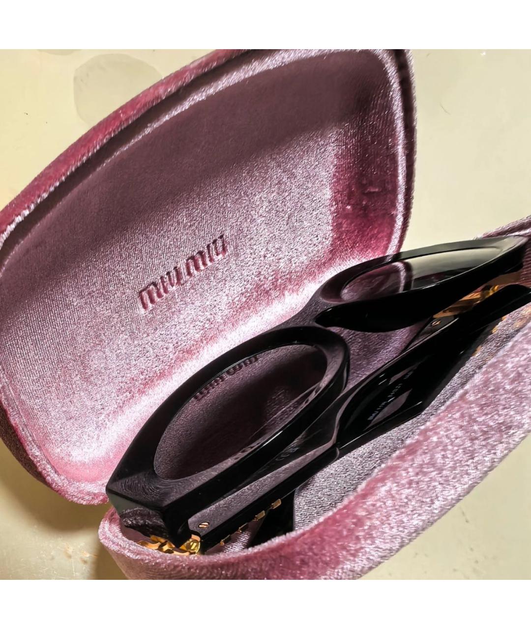 MIU MIU Черные пластиковые солнцезащитные очки, фото 4