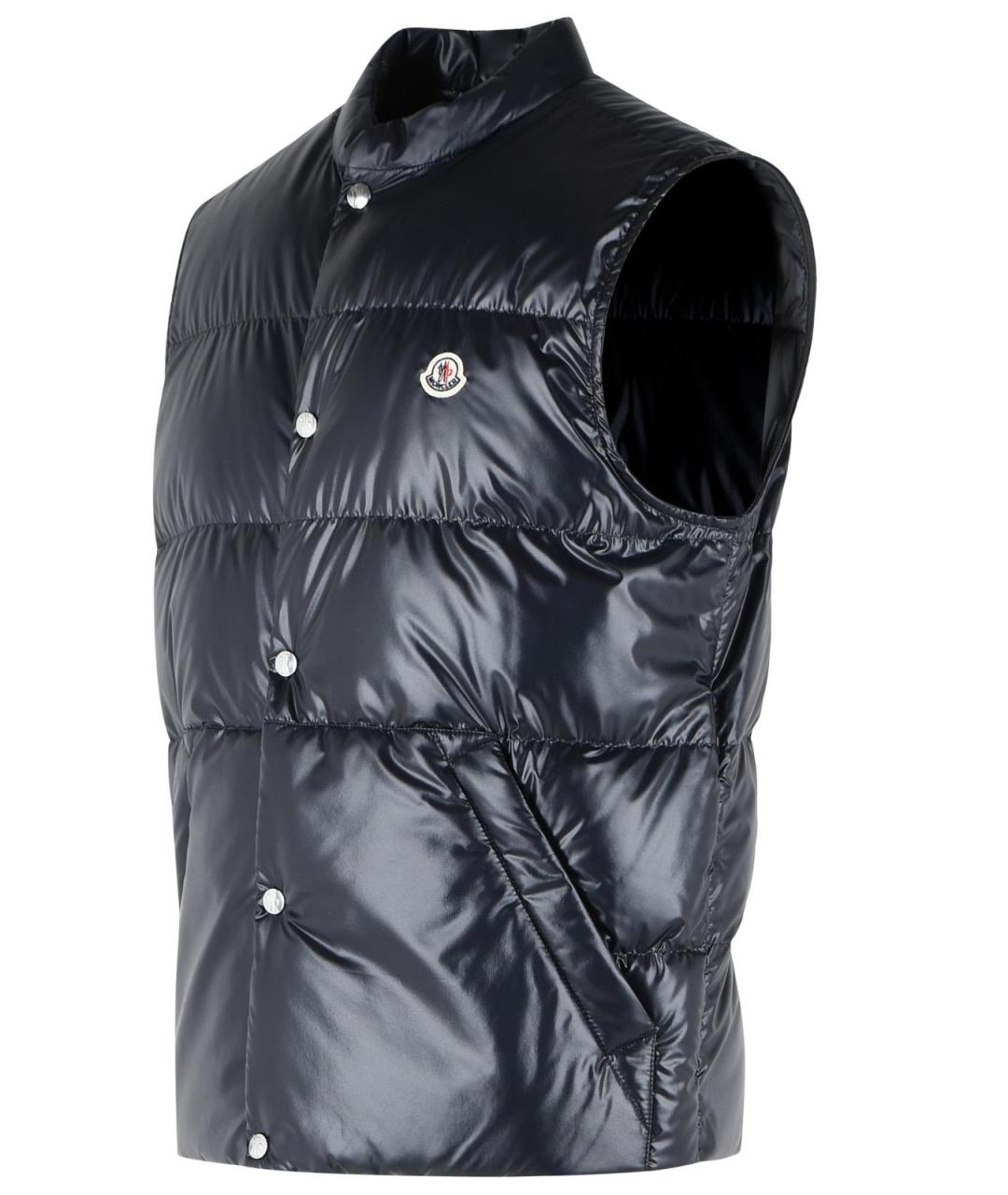 MONCLER Синий полиэстеровый жилет, фото 2