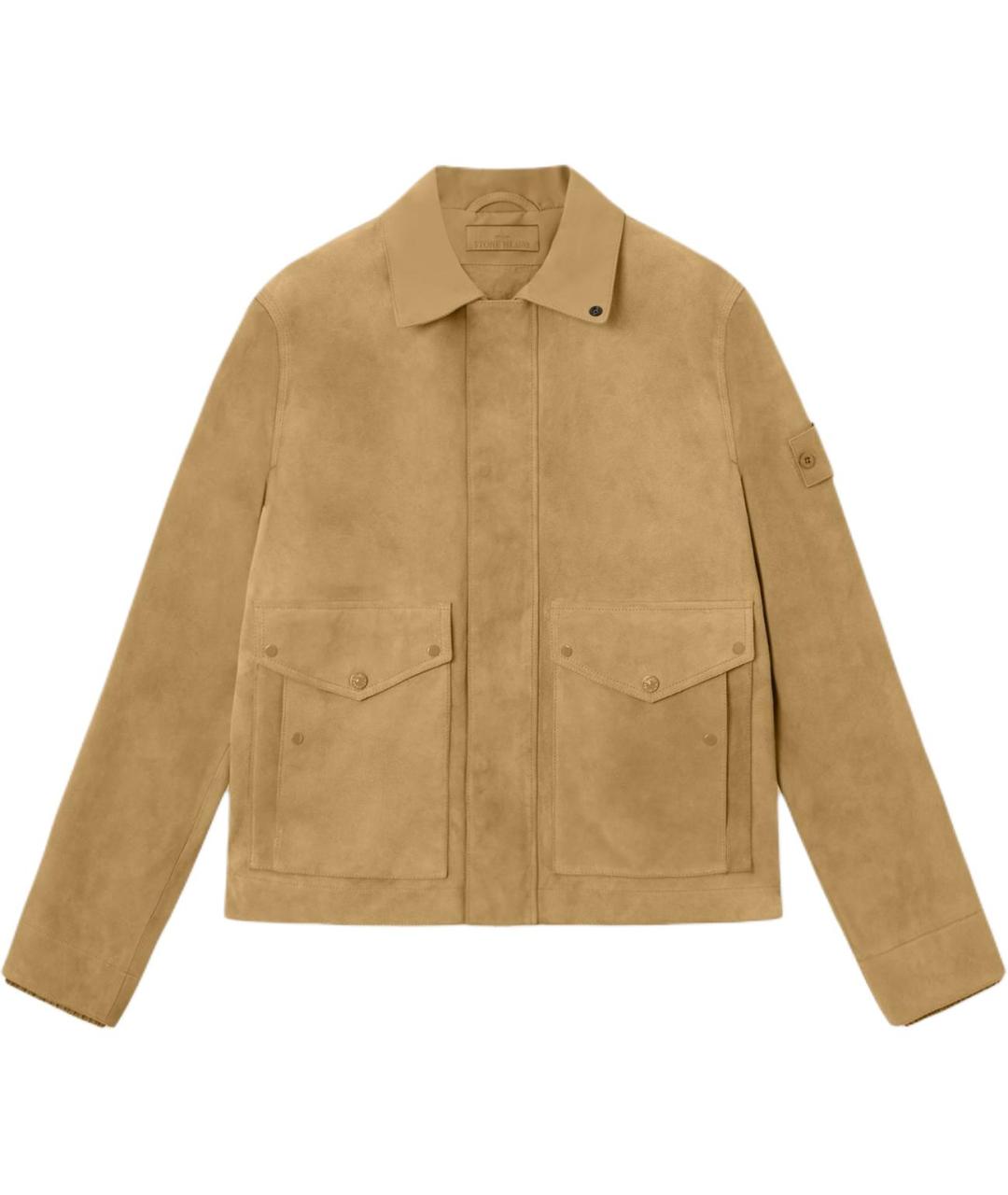 STONE ISLAND Бежевая замшевая куртка, фото 1