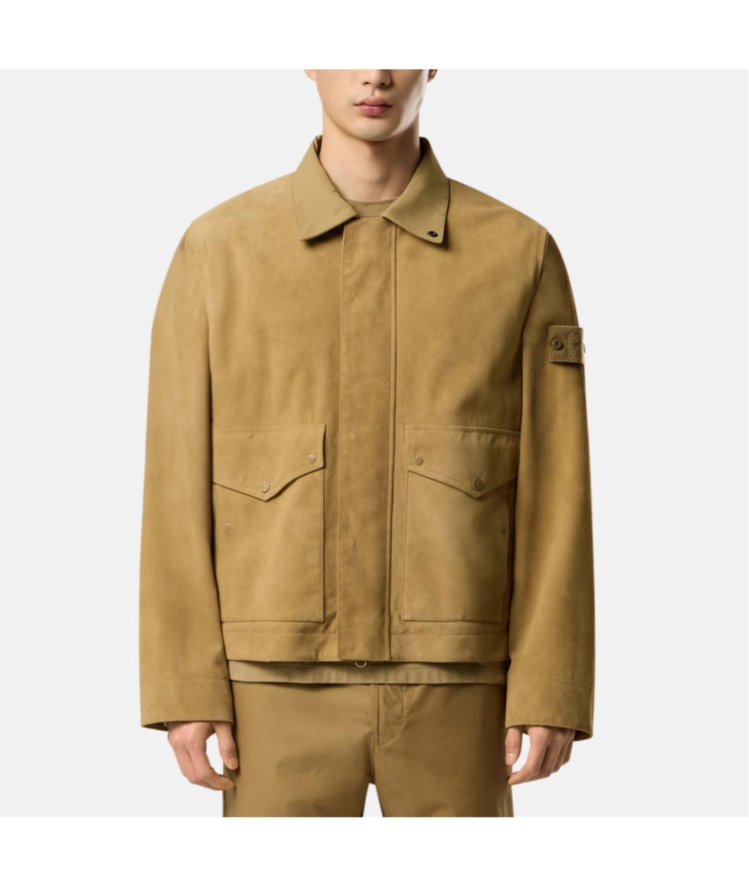 STONE ISLAND Бежевая замшевая куртка, фото 4
