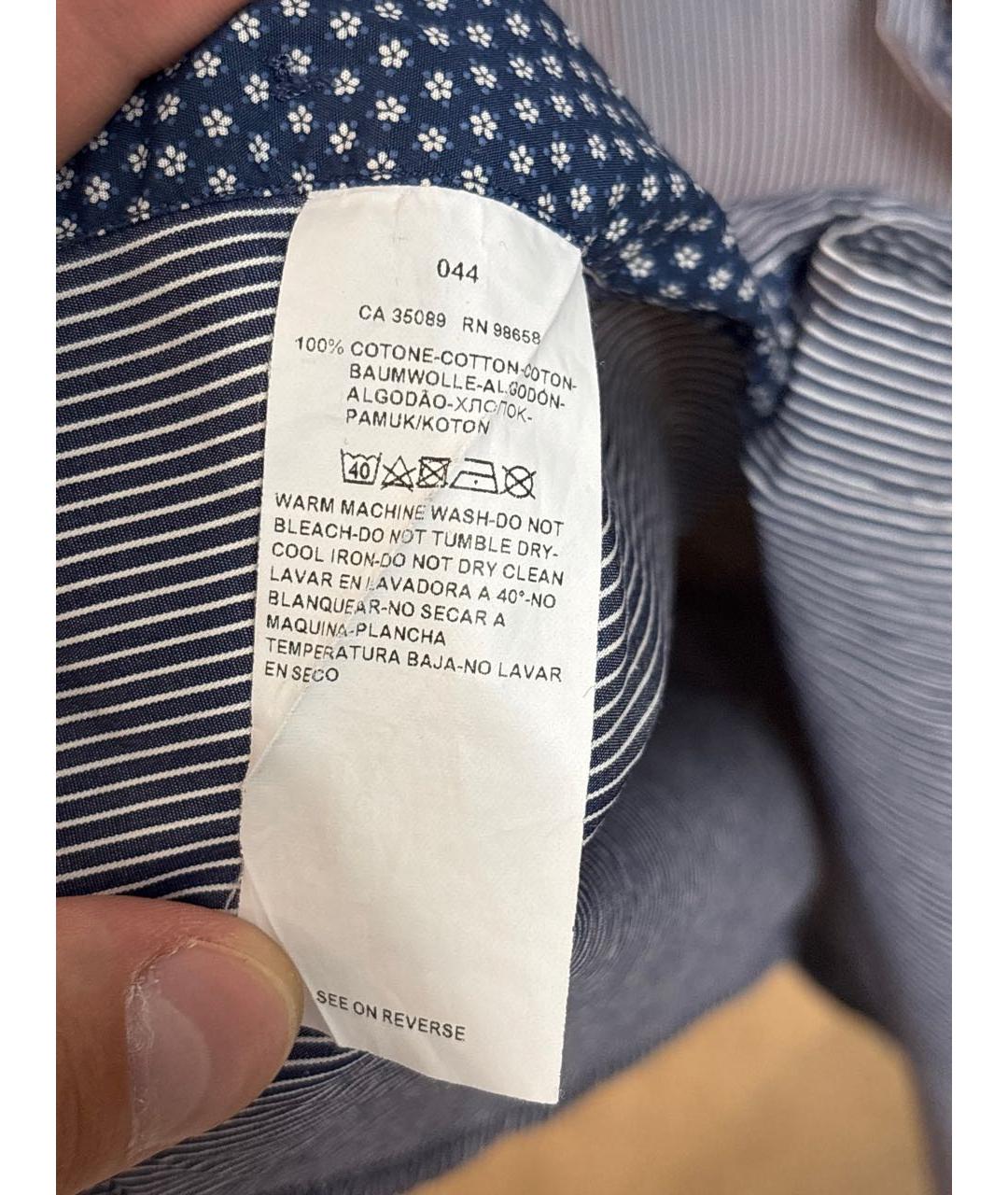 PAUL & SHARK Синяя хлопковая классическая рубашка, фото 4