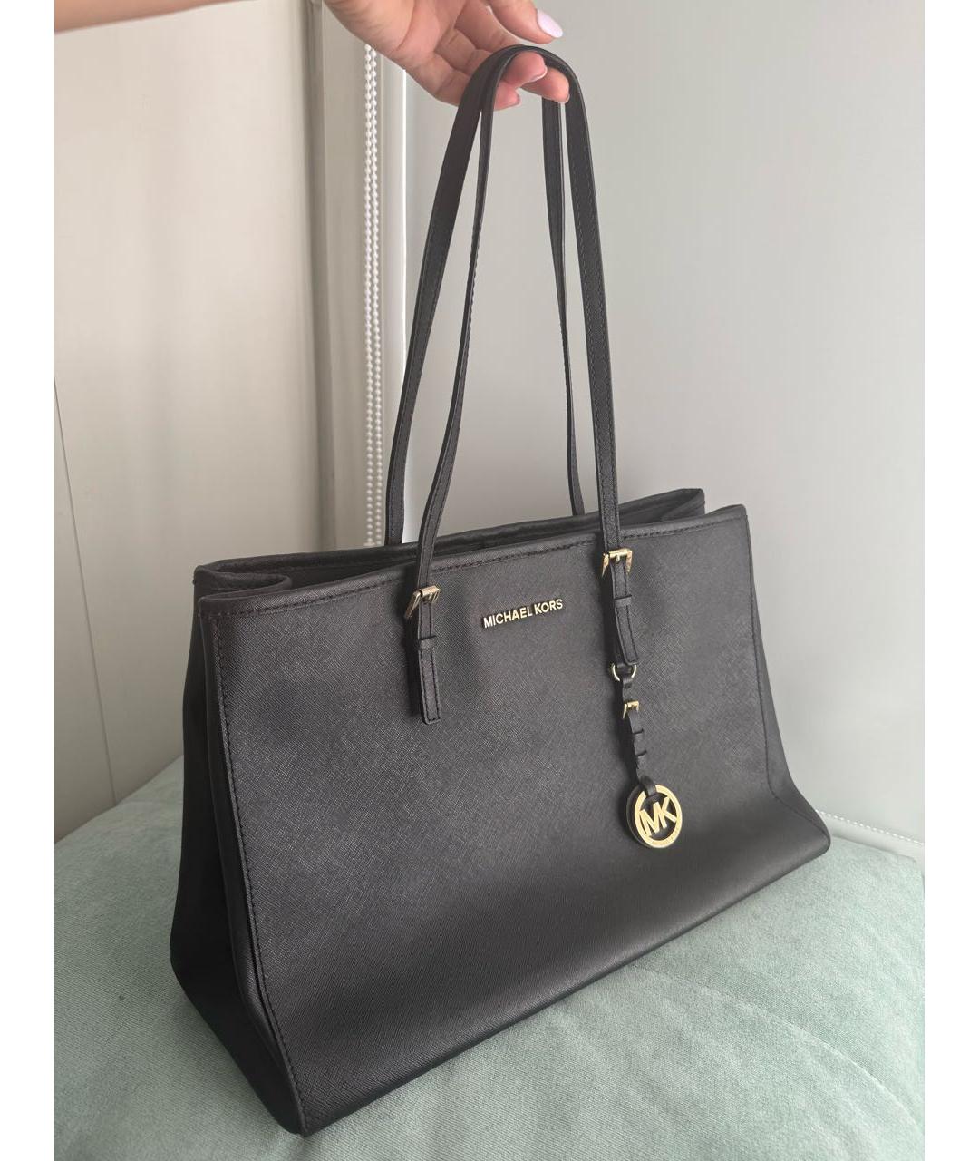 MICHAEL KORS Черная сумка тоут из искусственной кожи, фото 2