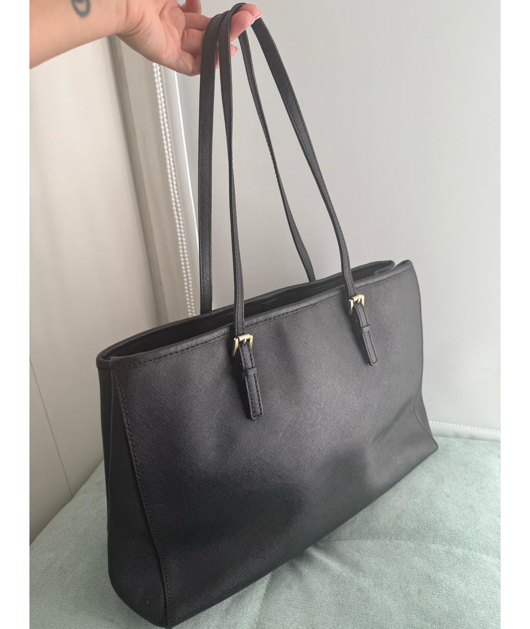 MICHAEL KORS Черная сумка тоут из искусственной кожи, фото 3