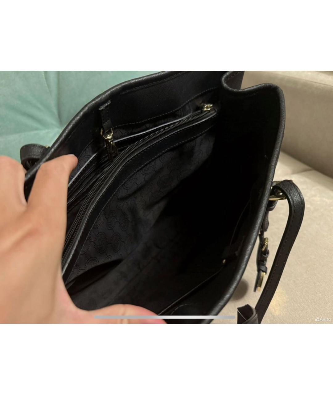 MICHAEL KORS Черная сумка тоут из искусственной кожи, фото 6