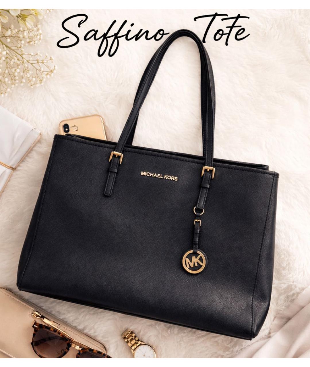 MICHAEL KORS Черная сумка тоут из искусственной кожи, фото 7