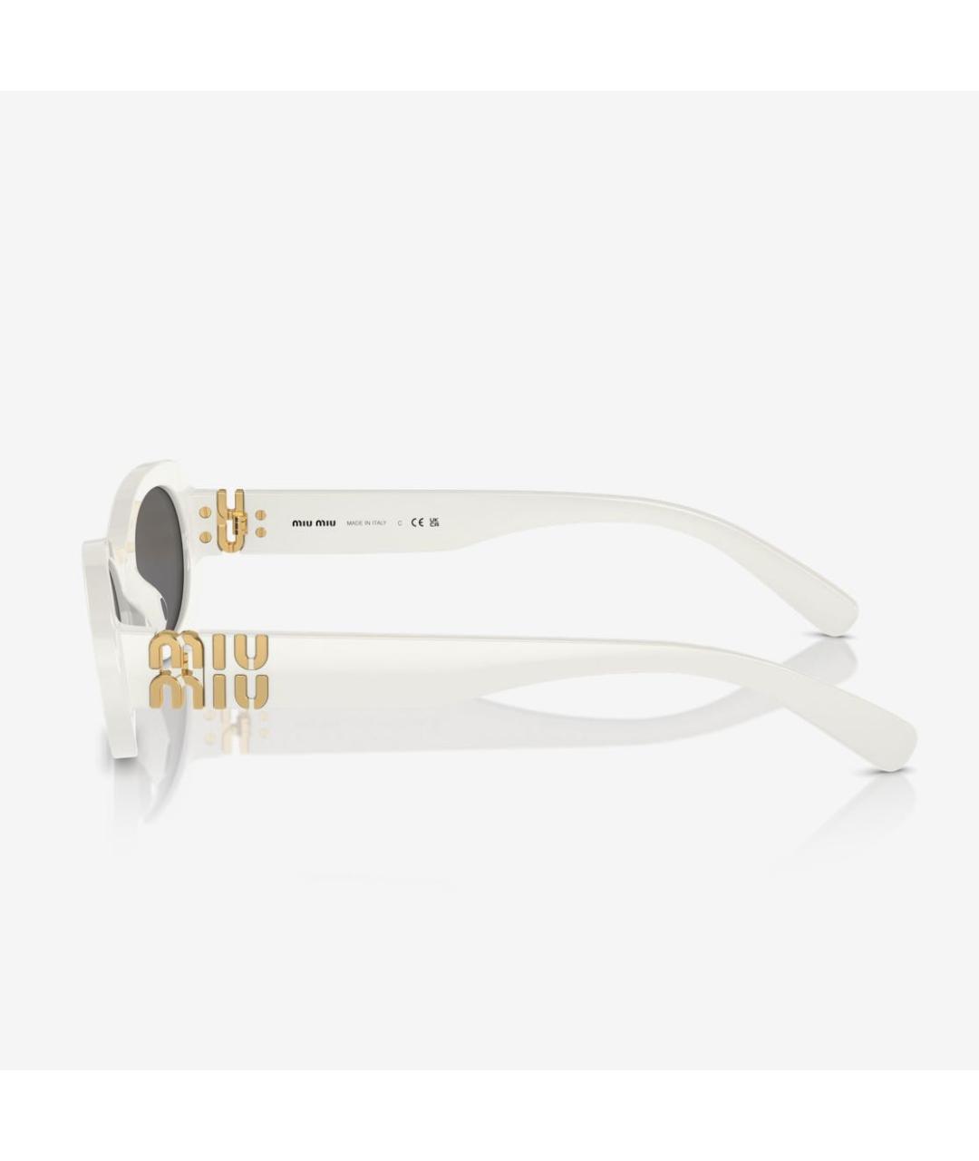 MIU MIU Белые пластиковые солнцезащитные очки, фото 3