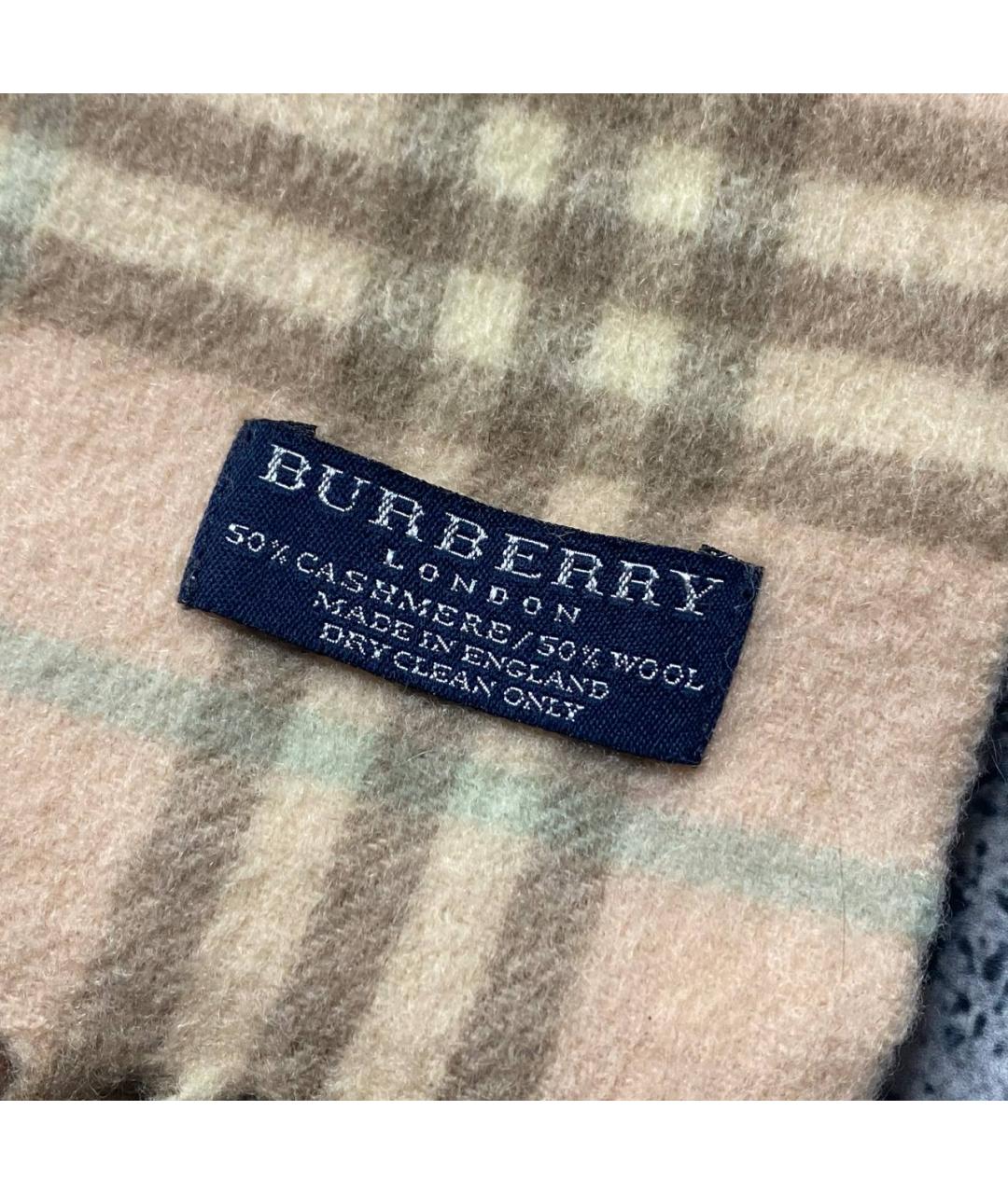 BURBERRY Бежевый кашемировый шарф, фото 6