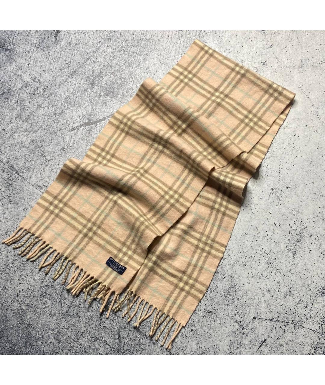 BURBERRY Бежевый кашемировый шарф, фото 2