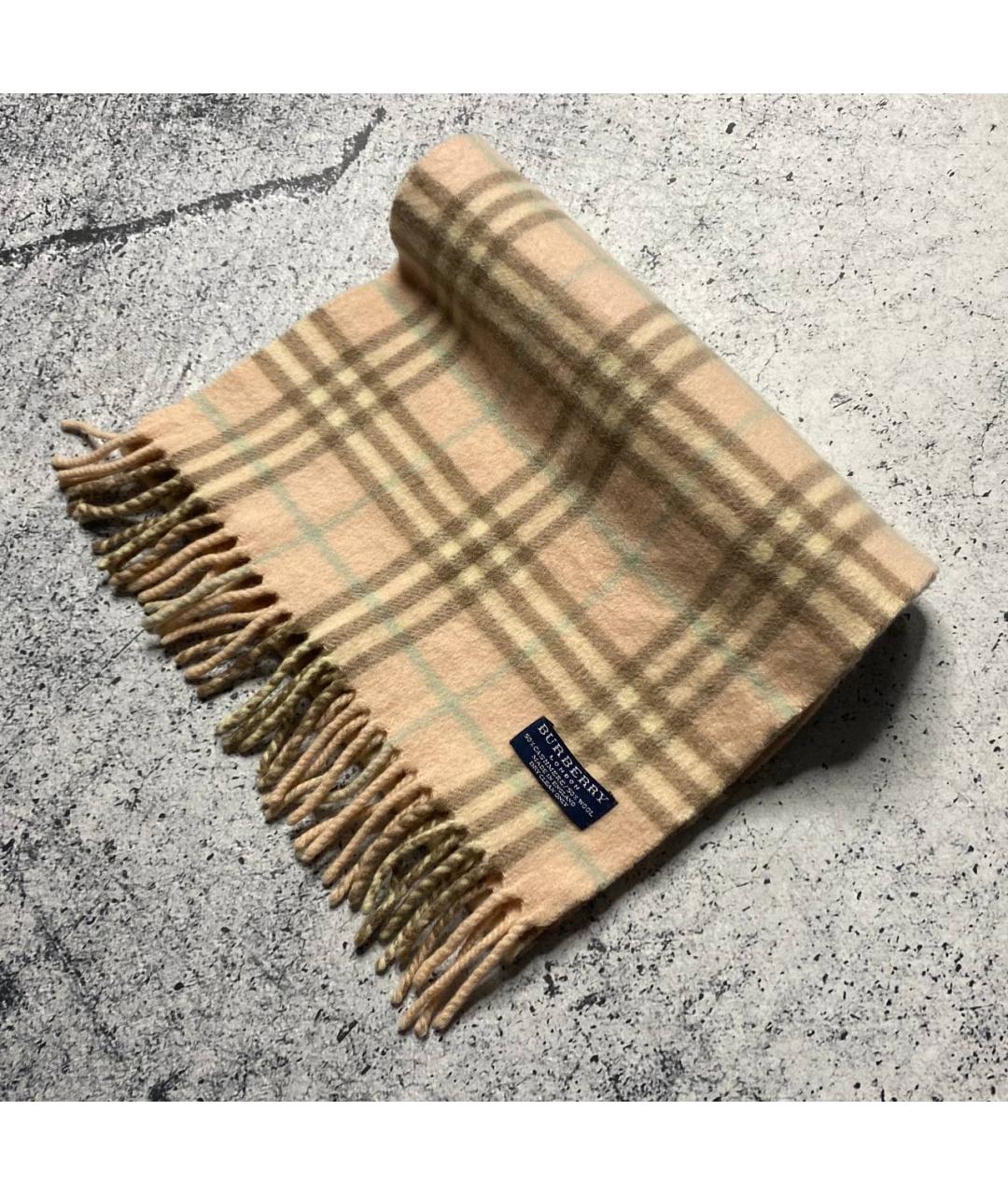 BURBERRY Бежевый кашемировый шарф, фото 3