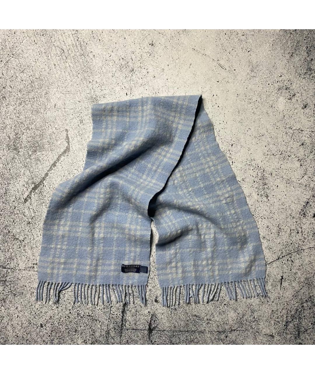 BURBERRY Синий кашемировый шарф, фото 10
