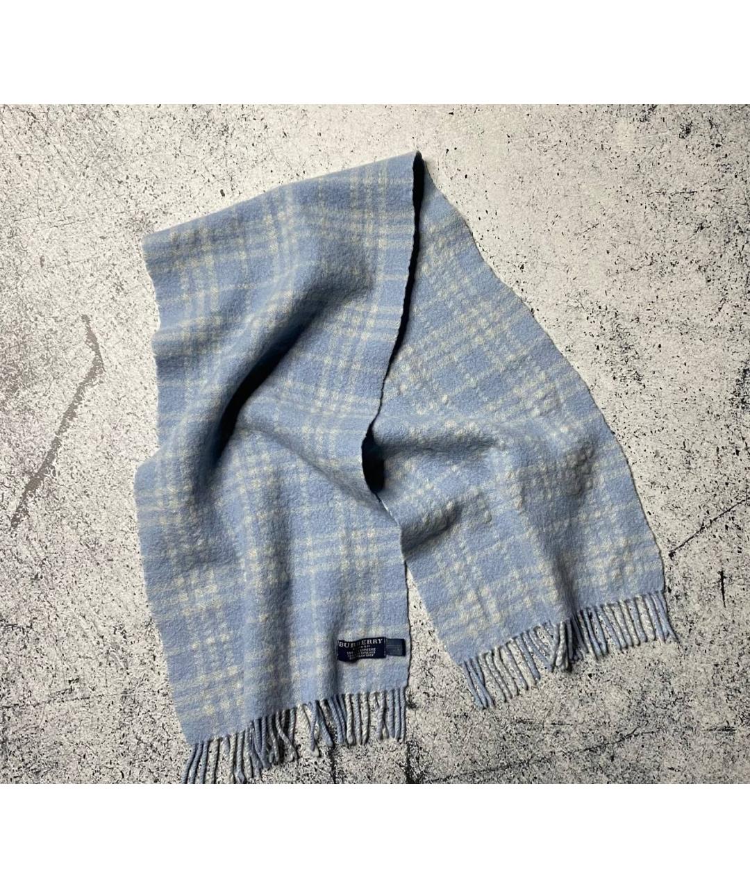 BURBERRY Синий кашемировый шарф, фото 2