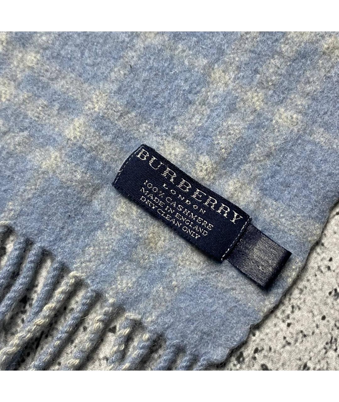 BURBERRY Синий кашемировый шарф, фото 5