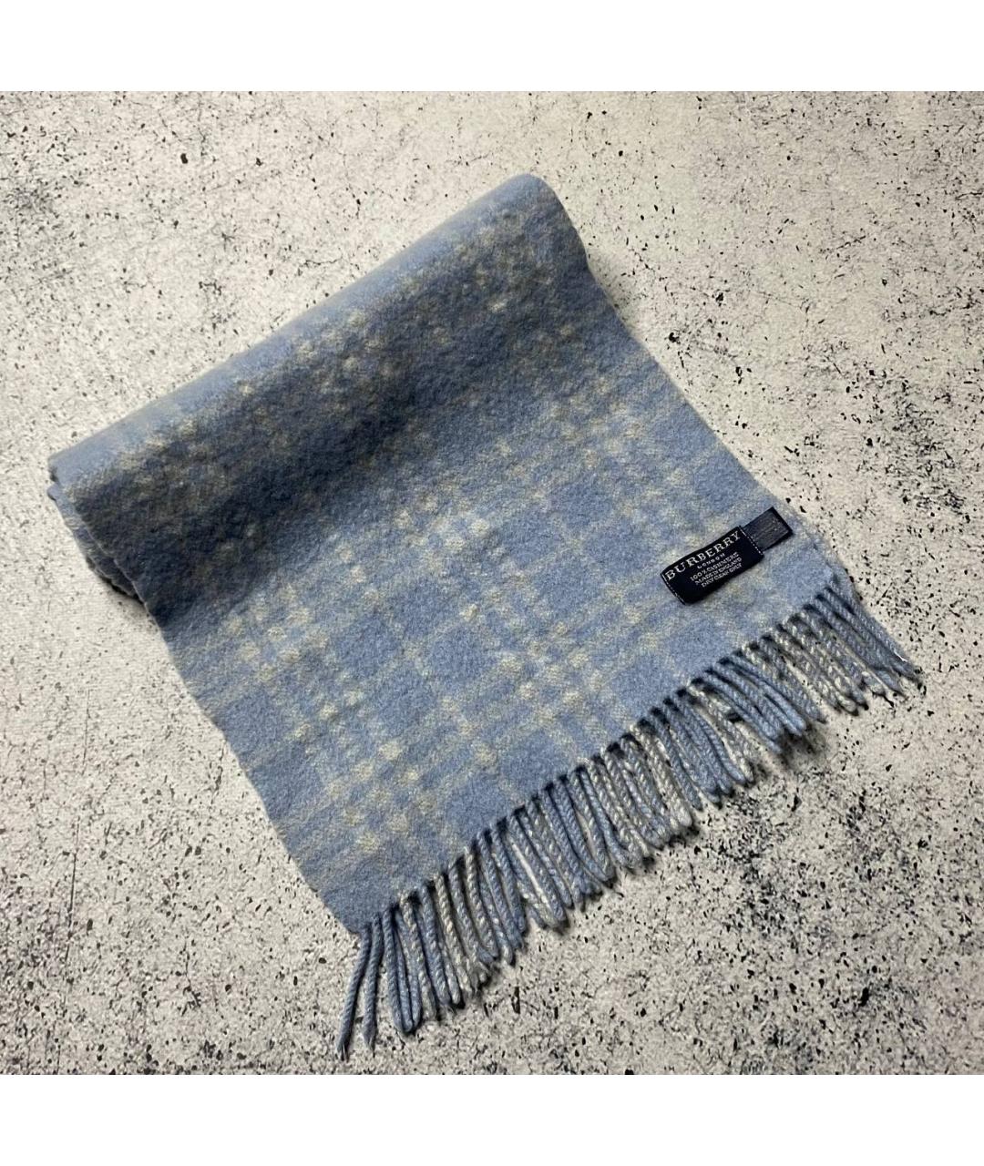 BURBERRY Синий кашемировый шарф, фото 4