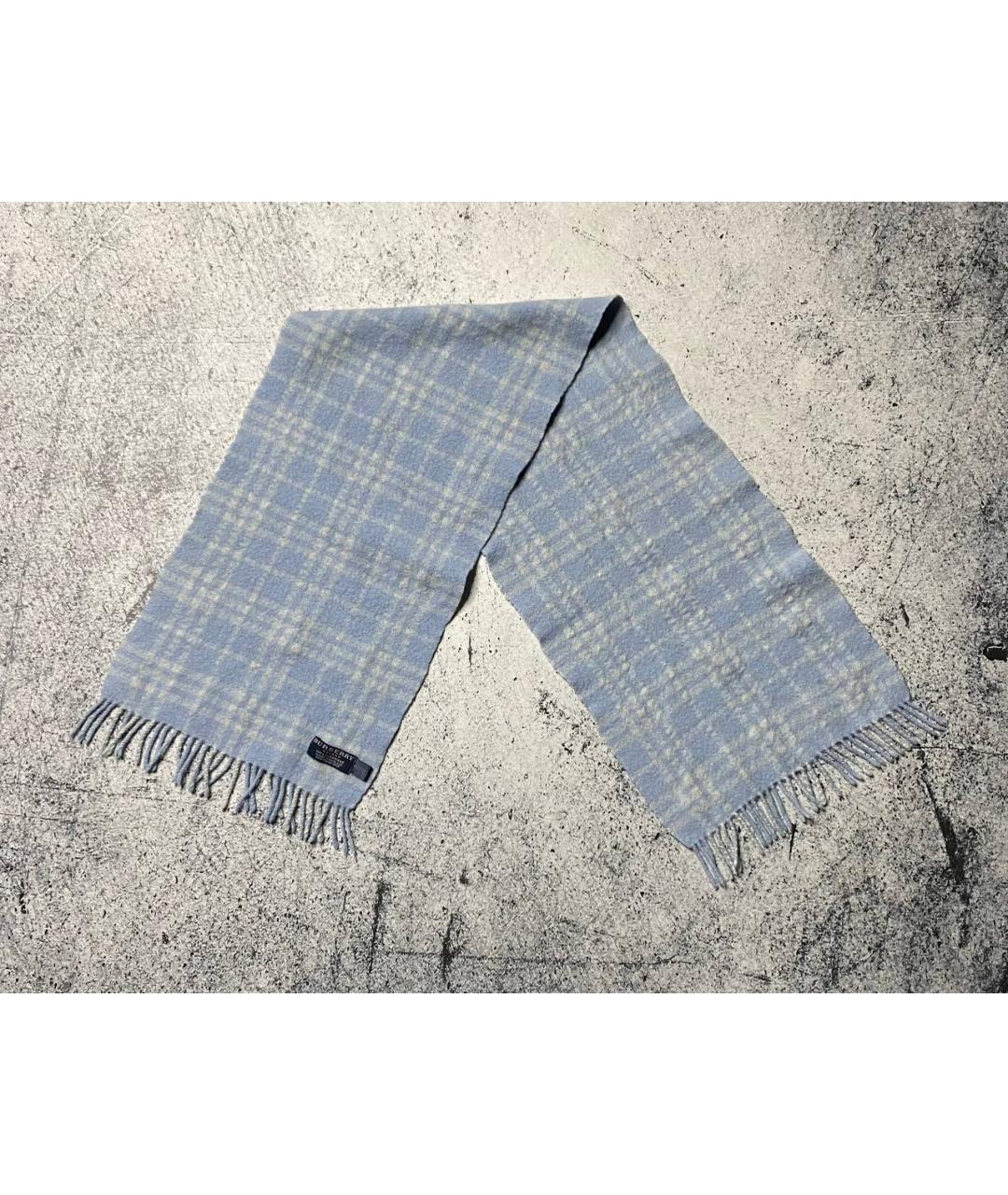 BURBERRY Синий кашемировый шарф, фото 3