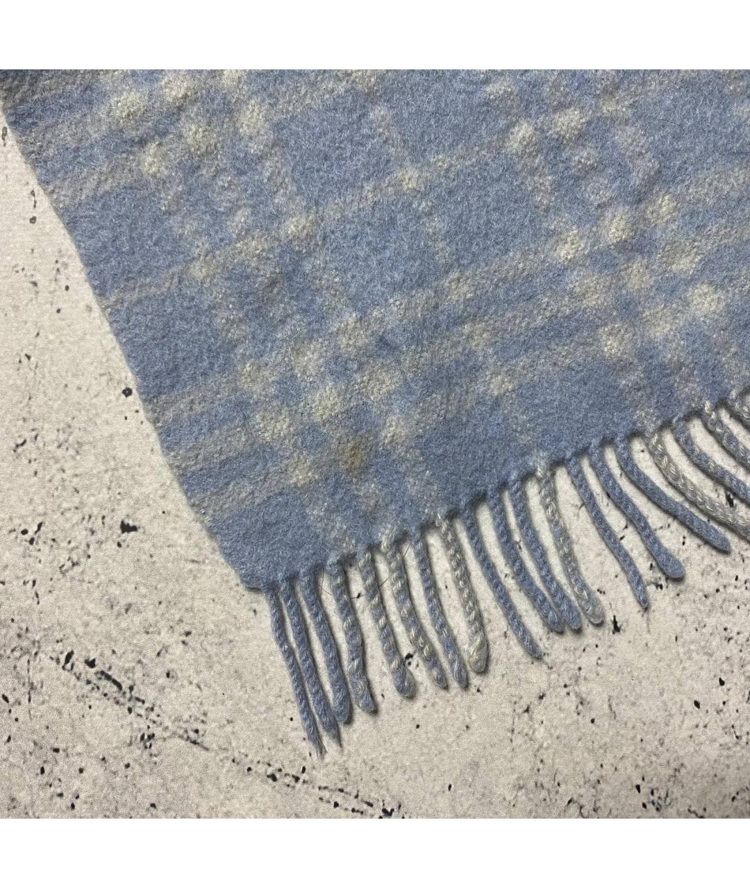 BURBERRY Синий кашемировый шарф, фото 9