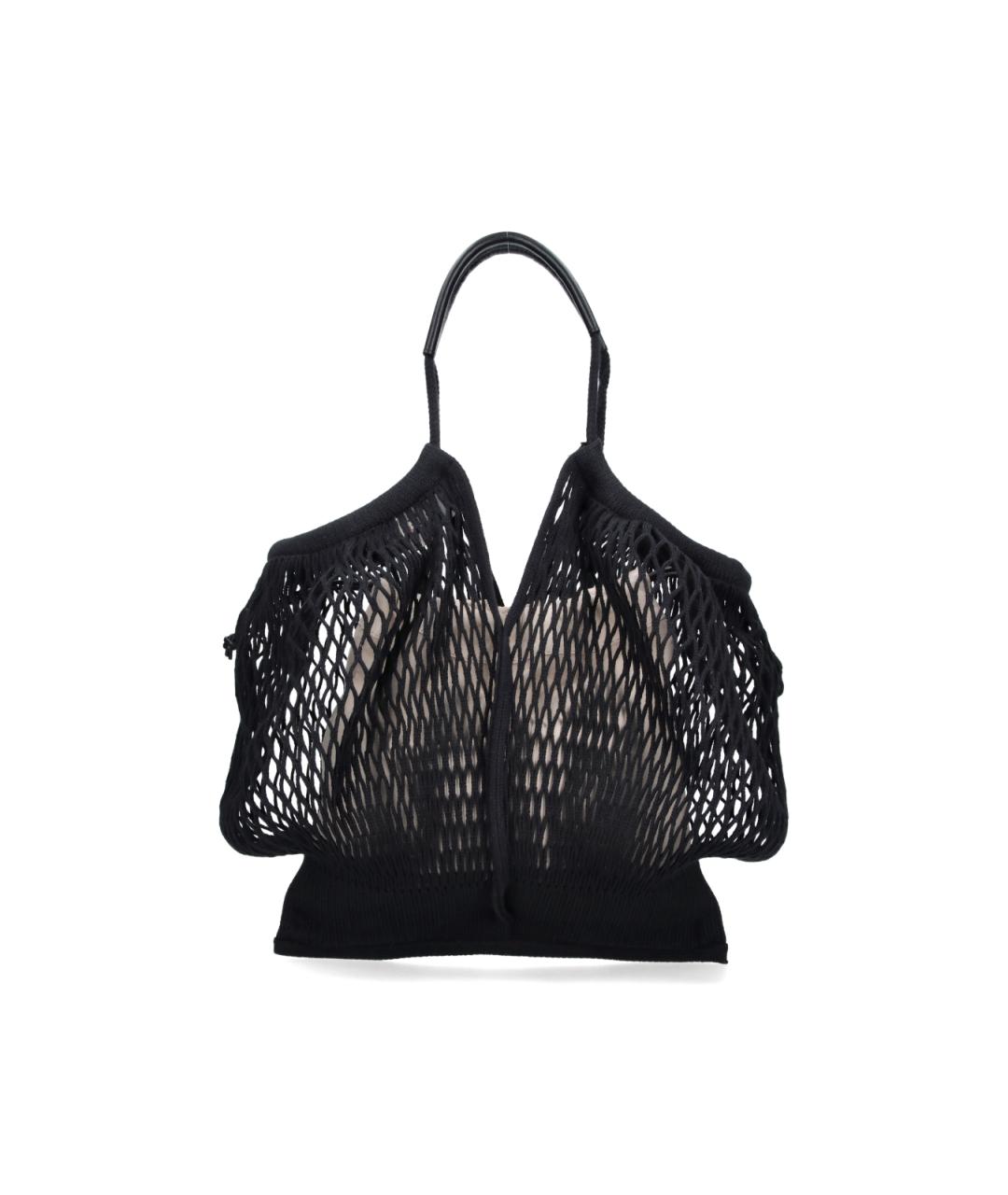 HEREU Черная хлопковая сумка тоут, фото 3