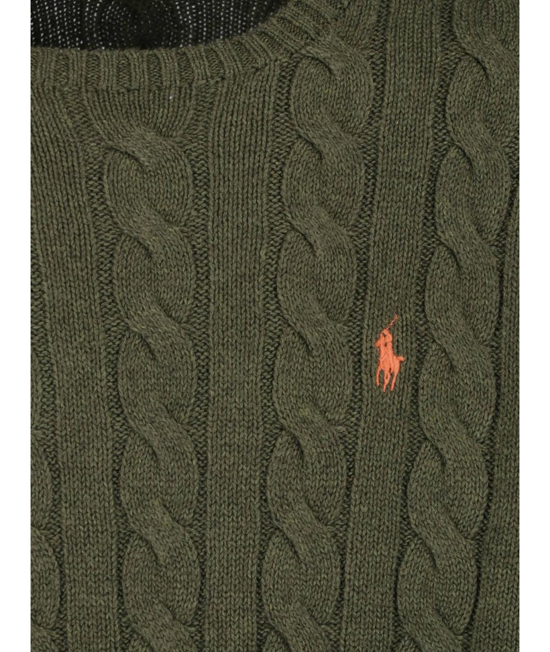 POLO RALPH LAUREN Зеленый хлопковый джемпер / свитер, фото 3