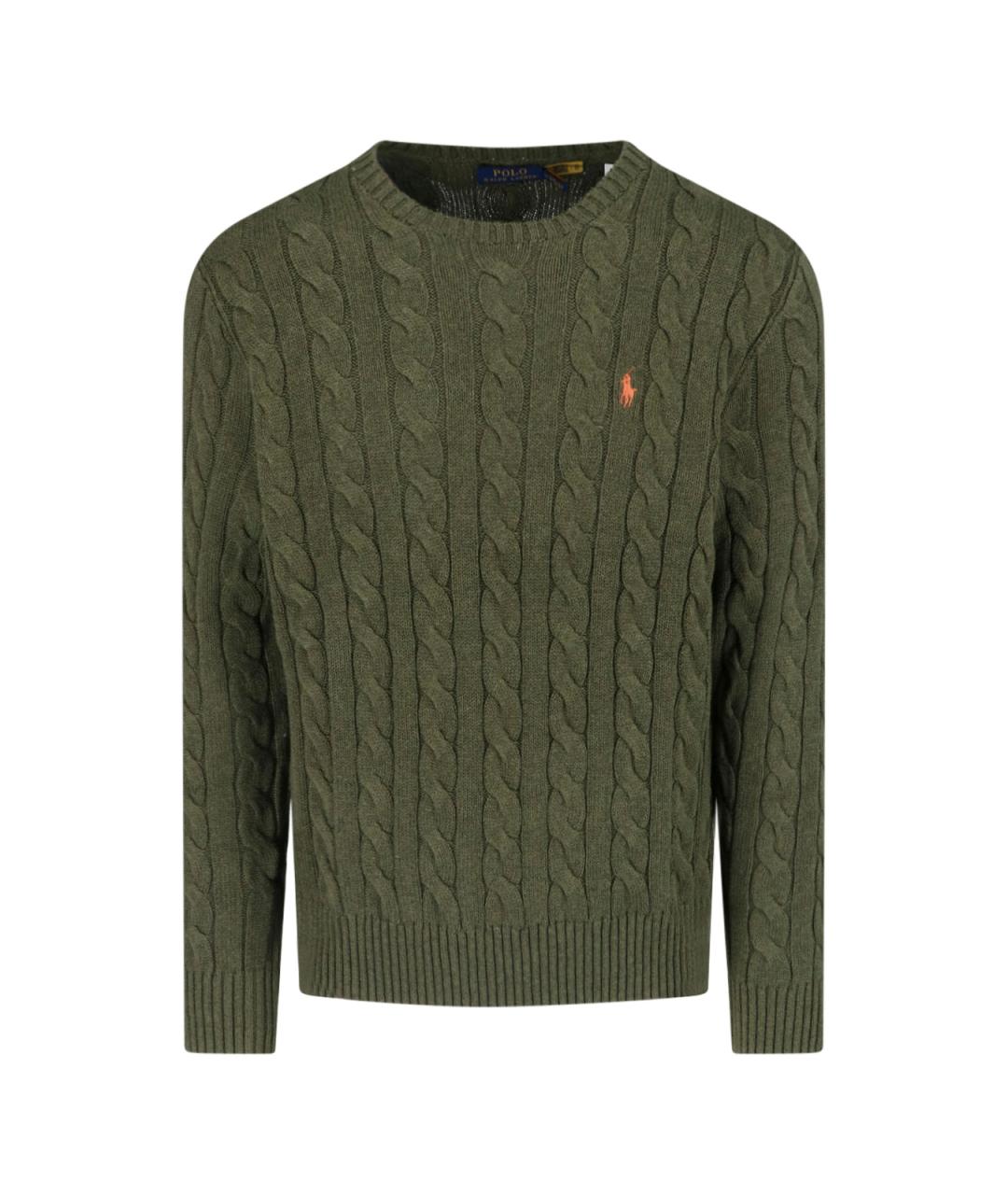 POLO RALPH LAUREN Зеленый хлопковый джемпер / свитер, фото 1