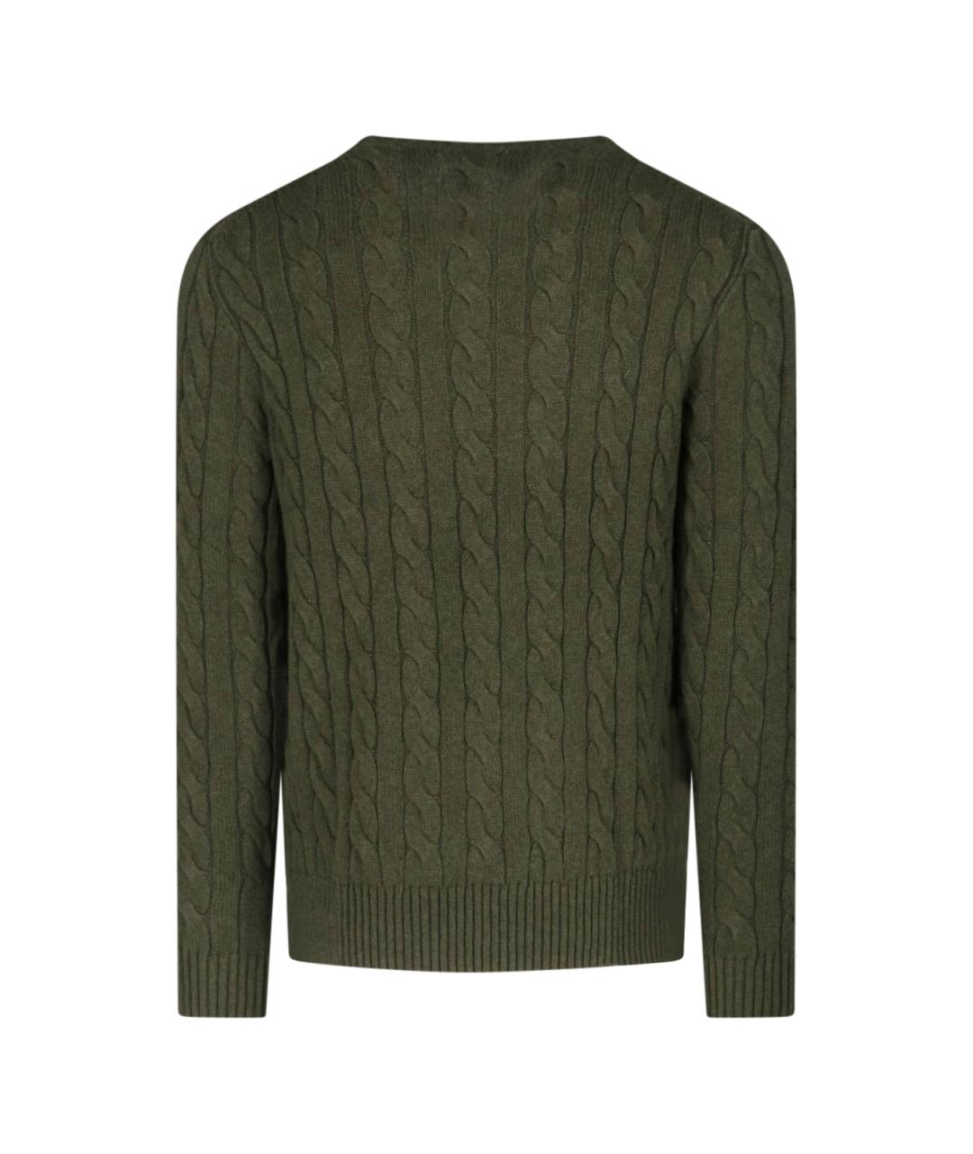 POLO RALPH LAUREN Зеленый хлопковый джемпер / свитер, фото 2