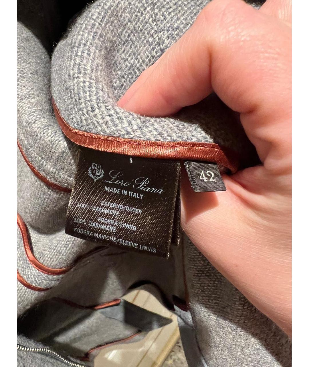 LORO PIANA Серое кашемировое пальто, фото 4