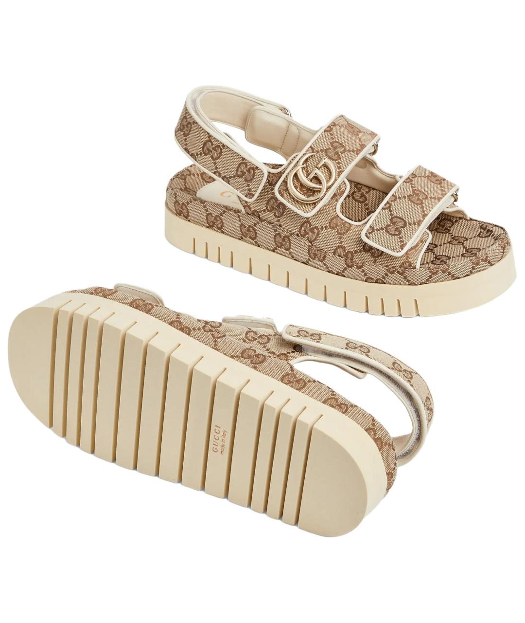 GUCCI Бежевые сандалии, фото 5