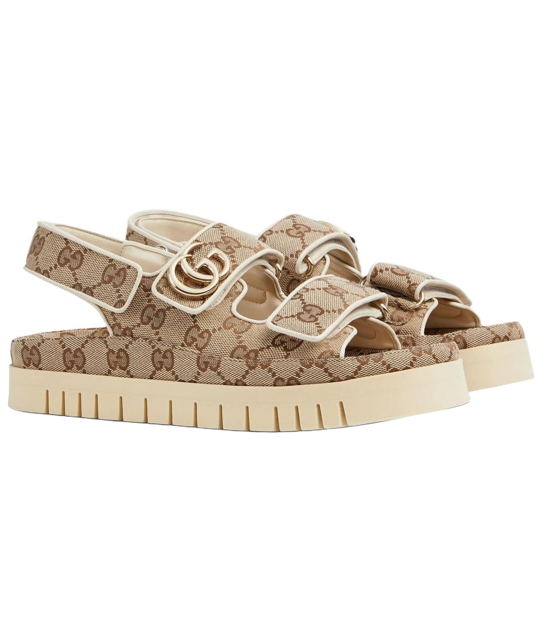 GUCCI Бежевые сандалии, фото 2
