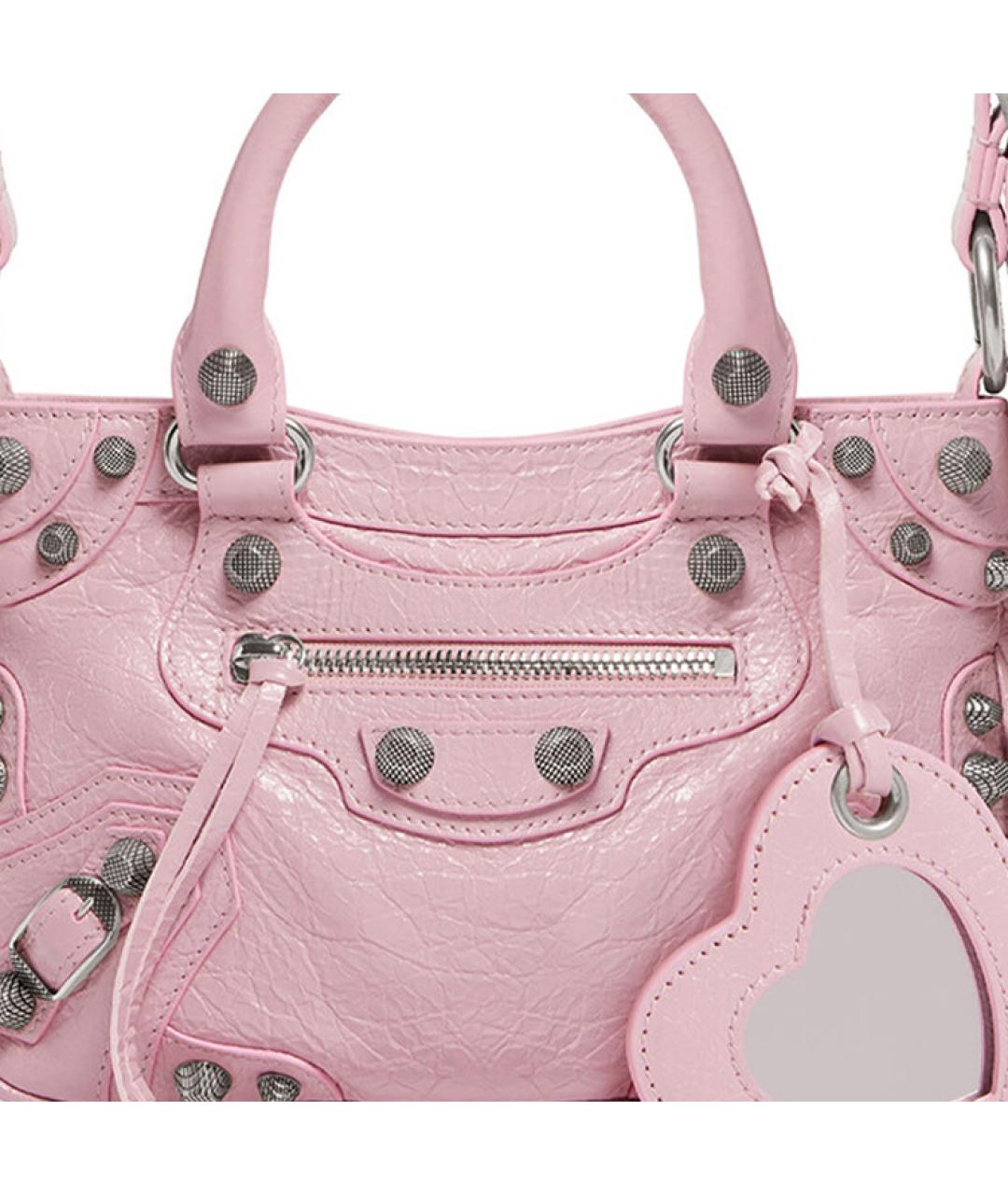 BALENCIAGA Розовая кожаная сумка через плечо, фото 5