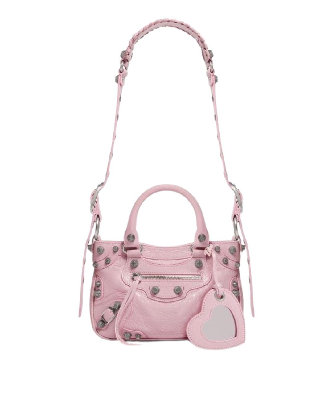 BALENCIAGA Розовая кожаная сумка через плечо, фото 1