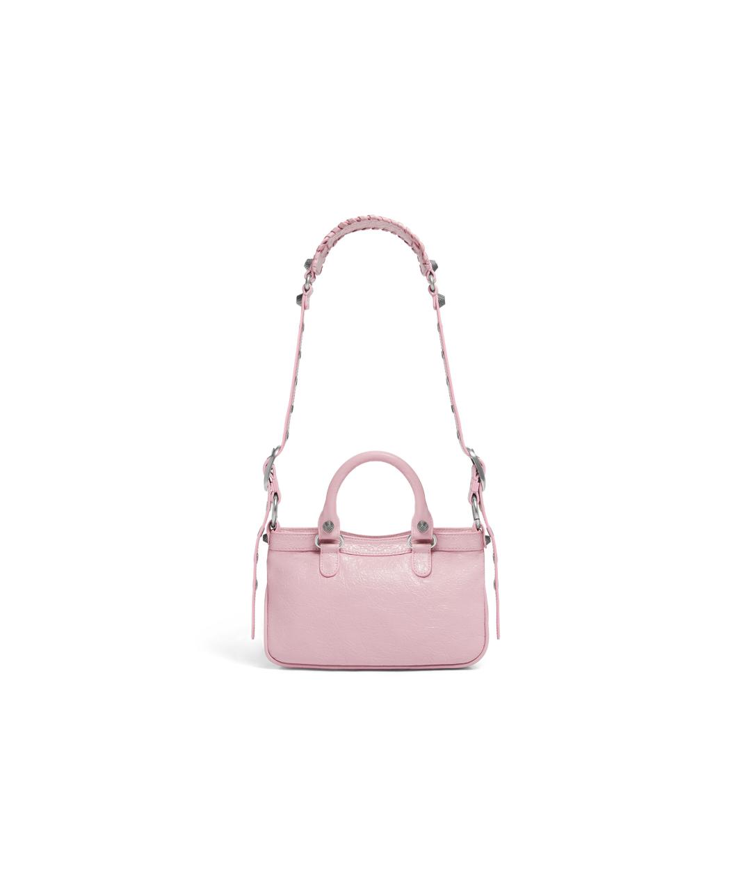 BALENCIAGA Розовая кожаная сумка через плечо, фото 4