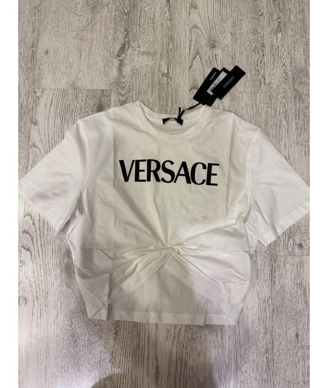 VERSACE Белая хлопковая футболка, фото 3