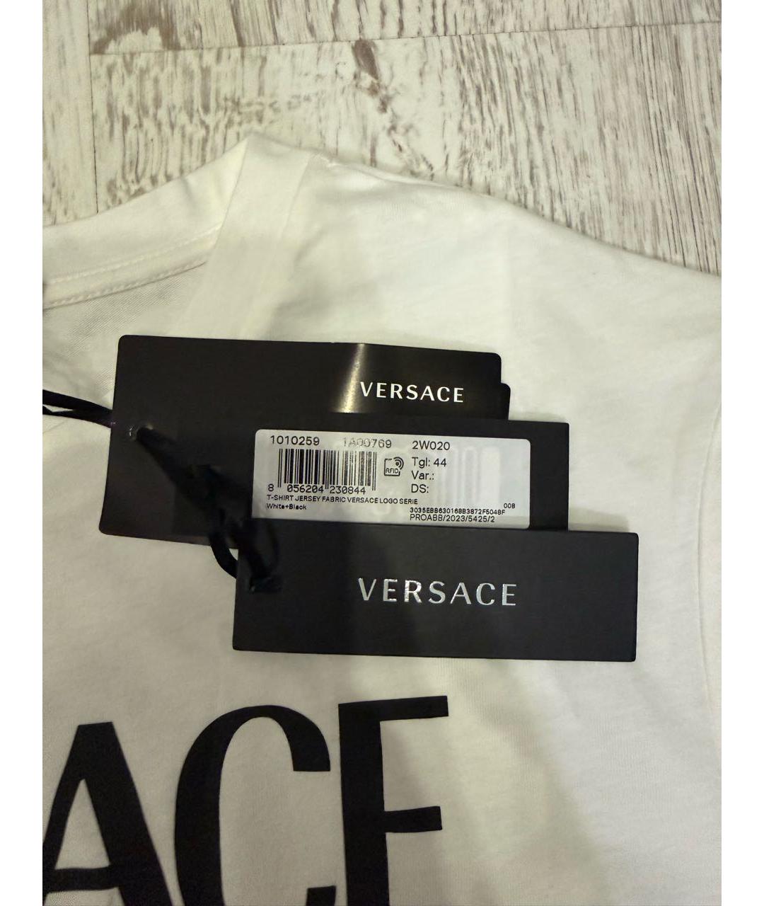 VERSACE Белая хлопковая футболка, фото 2