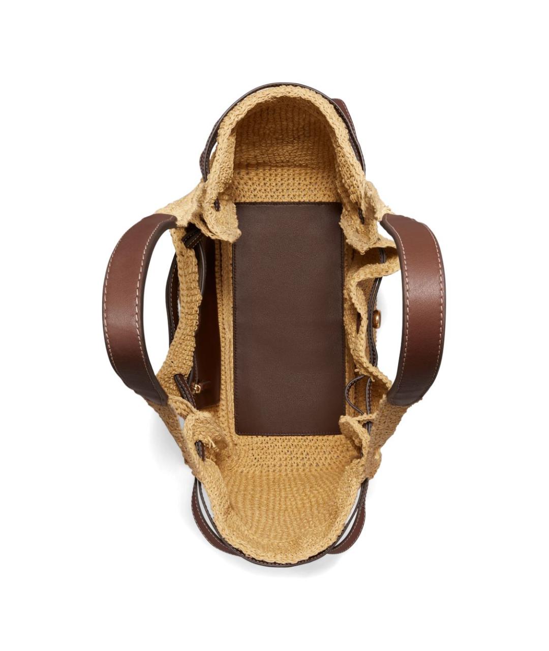 TORY BURCH Бежевая пелетеная сумка тоут, фото 3