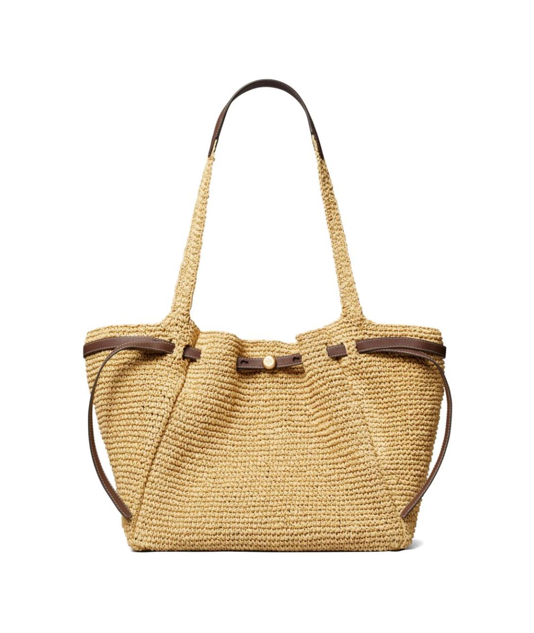 TORY BURCH Бежевая пелетеная сумка тоут, фото 1