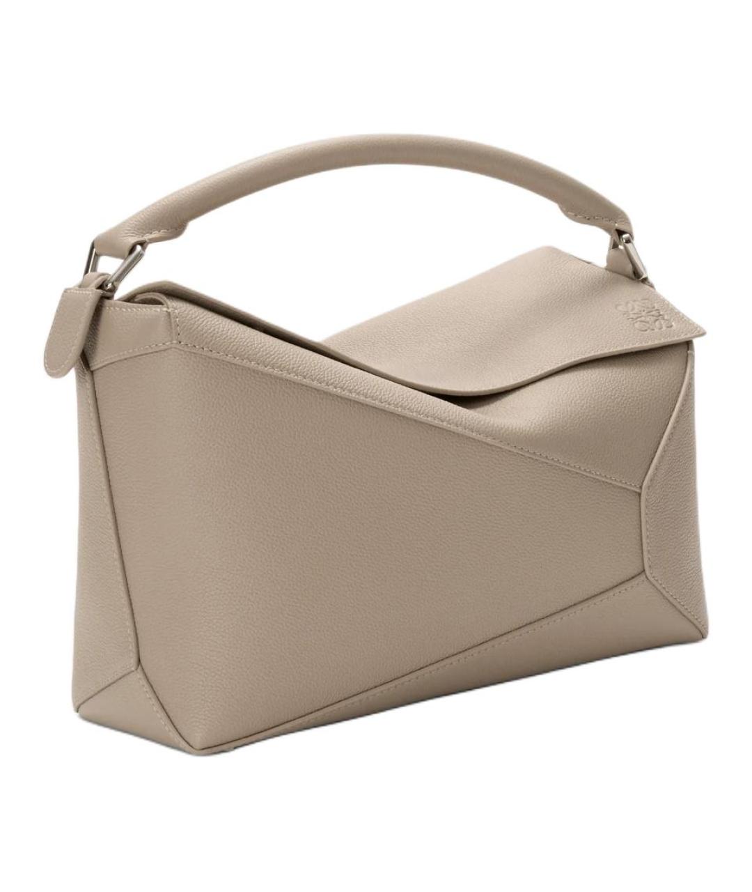 LOEWE Бежевая кожаная сумка через плечо, фото 2