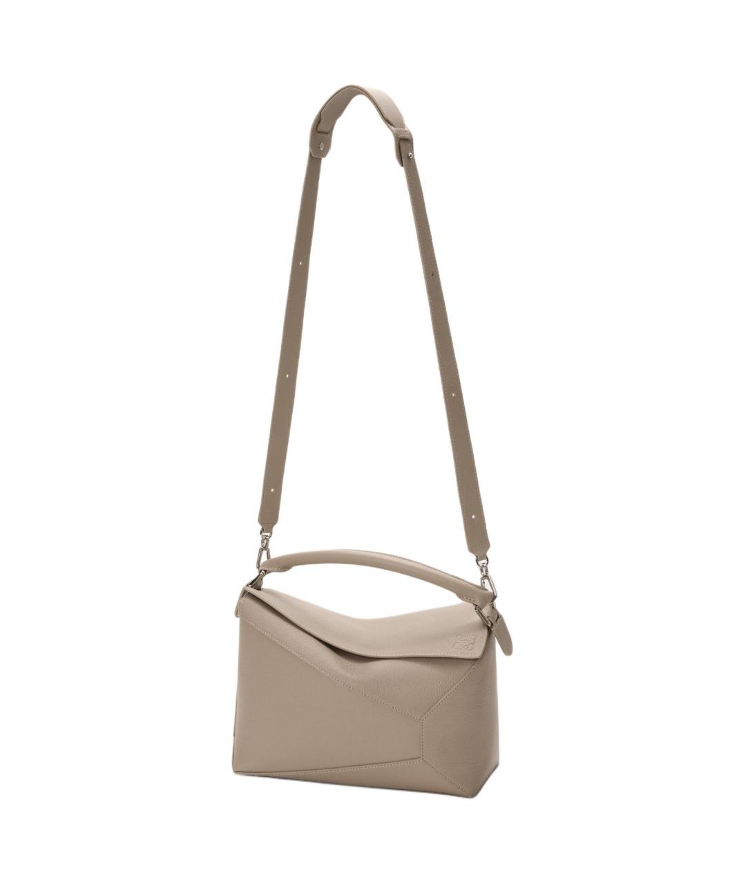 LOEWE Бежевая кожаная сумка через плечо, фото 3