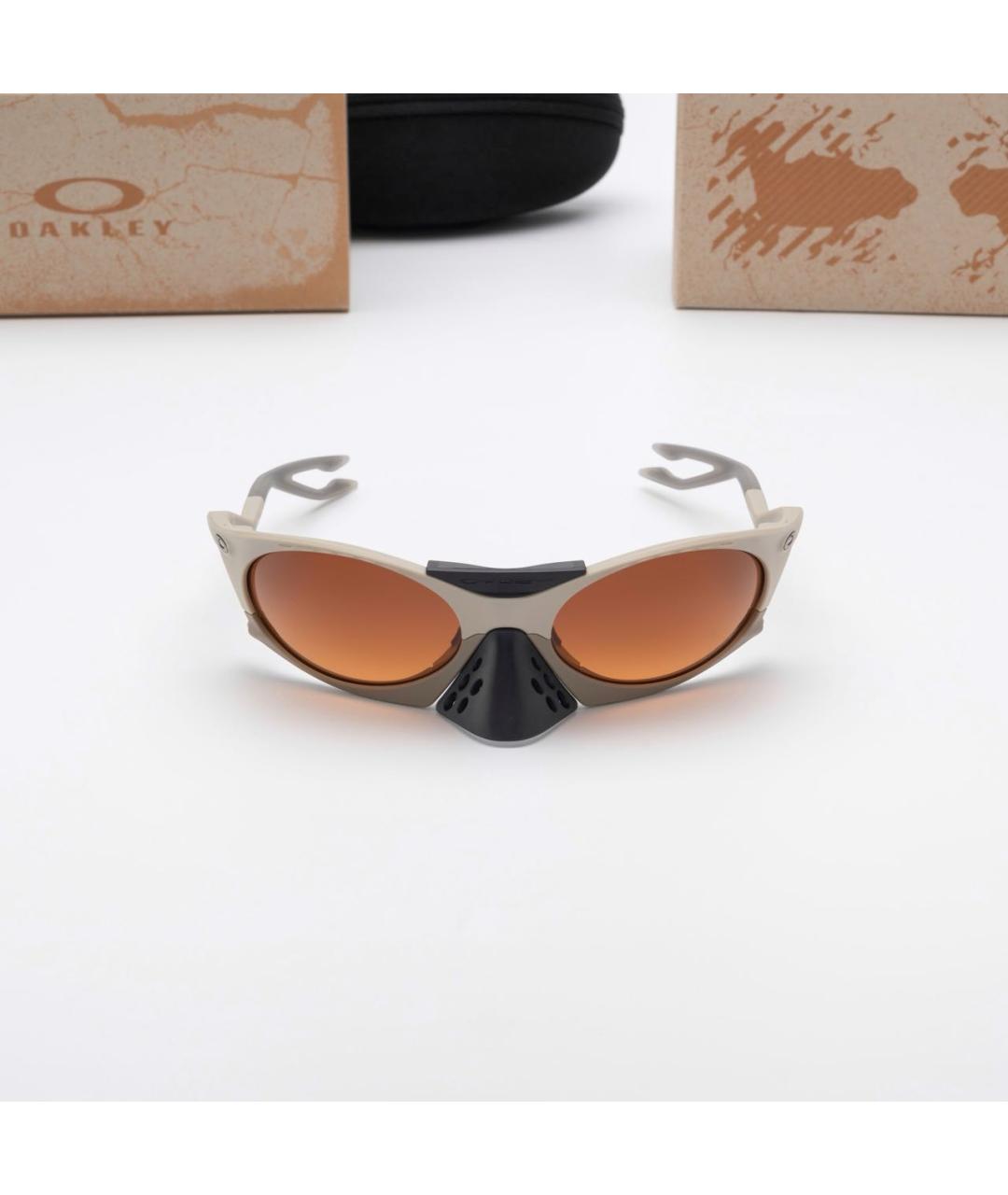 OAKLEY Бежевые пластиковые солнцезащитные очки, фото 9
