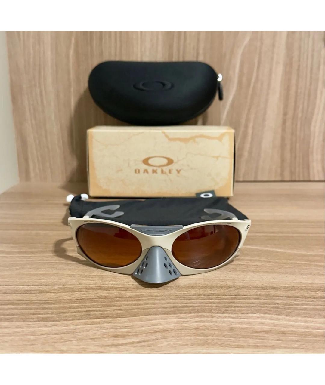 OAKLEY Бежевые пластиковые солнцезащитные очки, фото 4