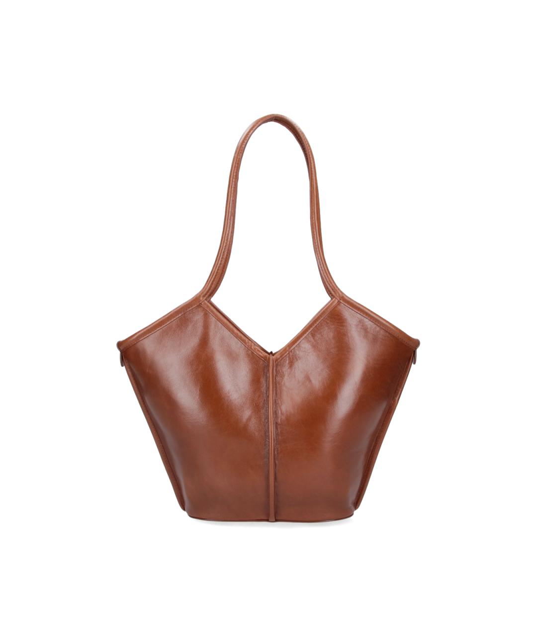 HEREU Коричневая кожаная сумка тоут, фото 3