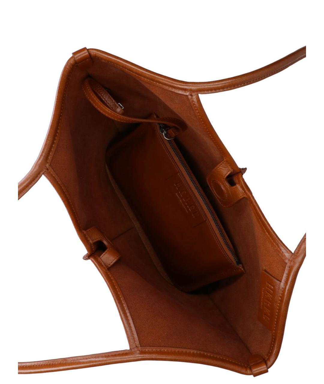 HEREU Коричневая кожаная сумка тоут, фото 4