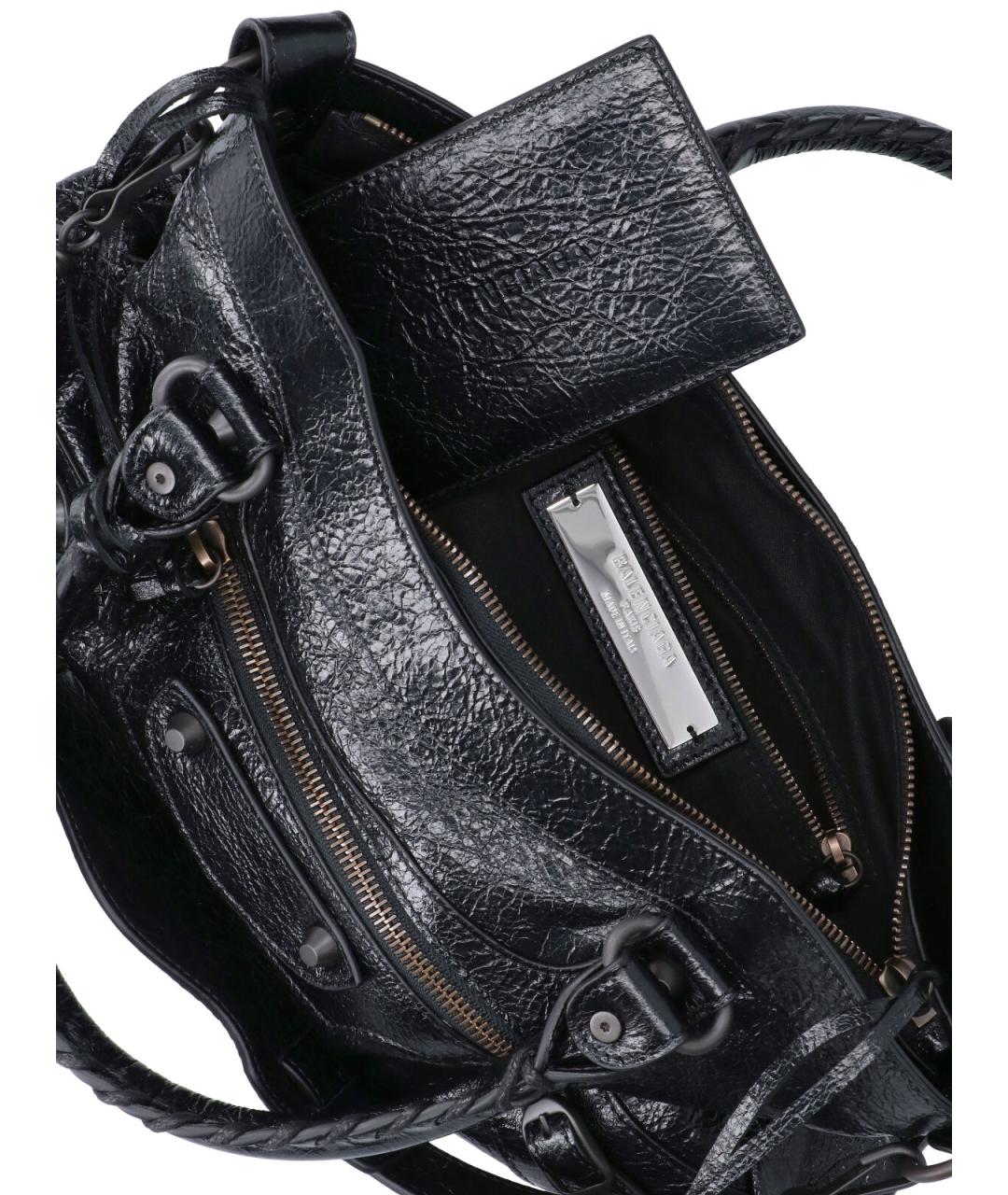 BALENCIAGA Черная кожаная сумка тоут, фото 4