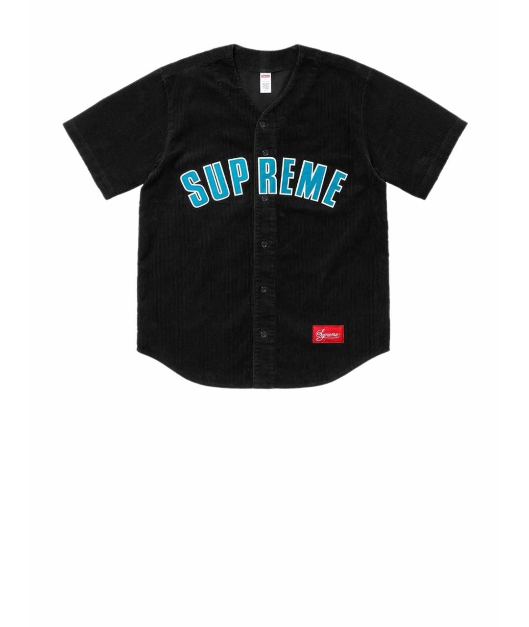 SUPREME Черная хлопковая футболка, фото 1