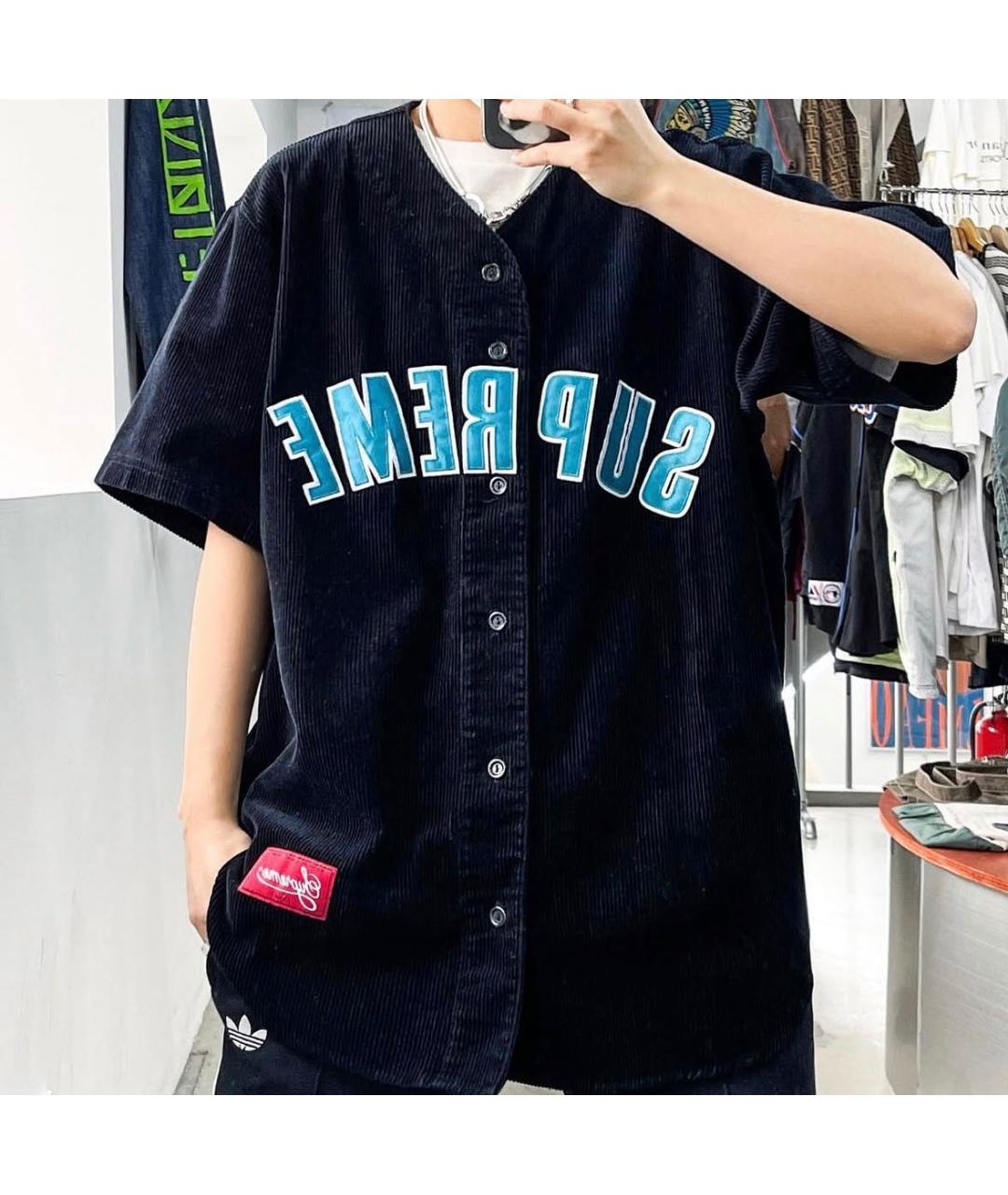 SUPREME Черная хлопковая футболка, фото 3