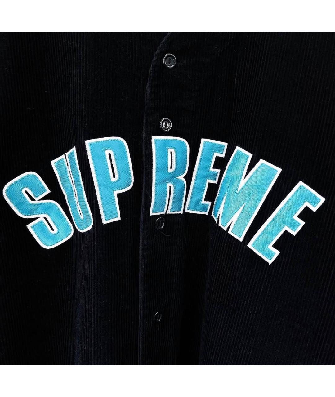 SUPREME Черная хлопковая футболка, фото 2