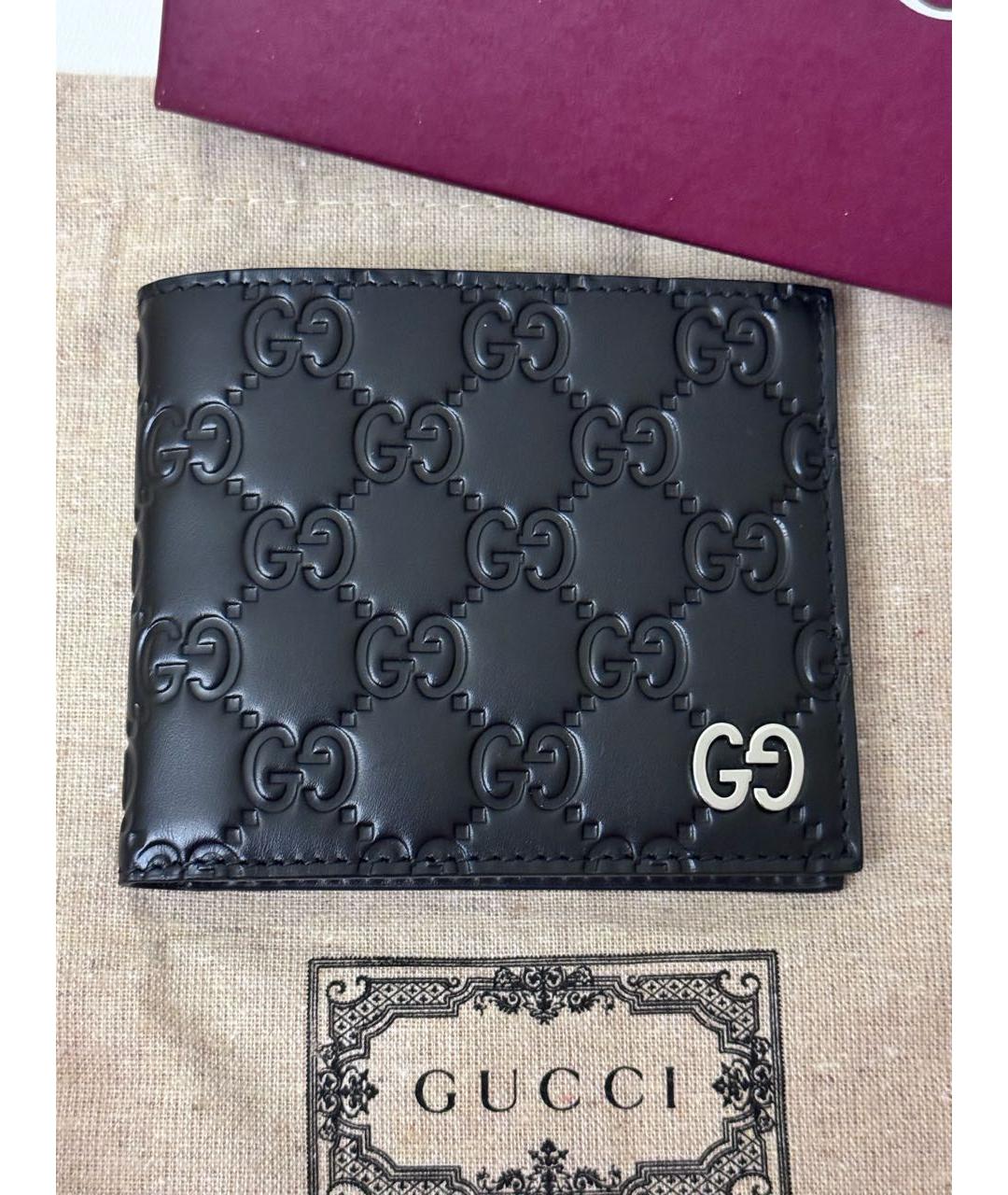 GUCCI Черный кожаный кошелек, фото 5